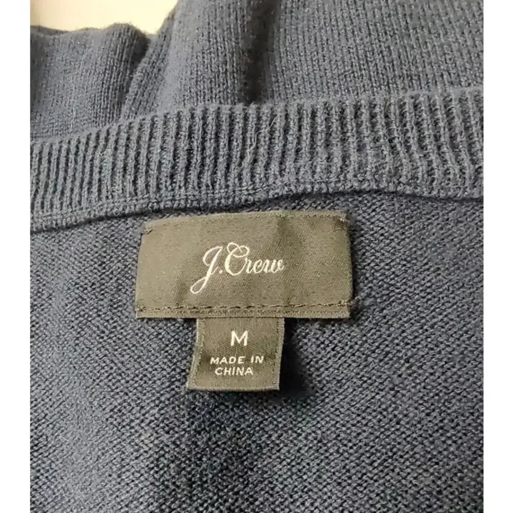 J. Crew Cotton Crewneck Knit Sweater Navy Blue Men's Medium Preppy Ski Layers
